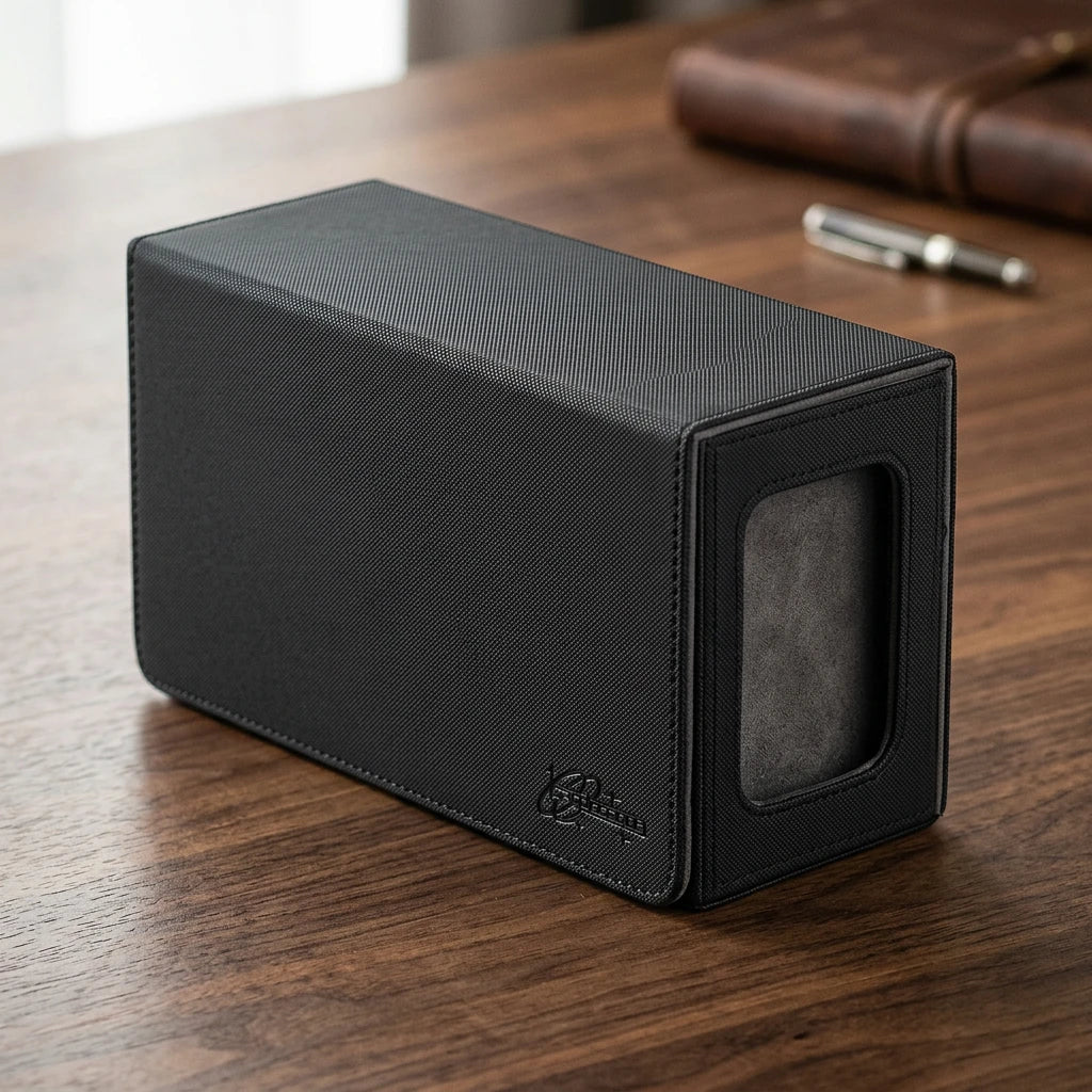 cardcosmos - Caja para mazo Premium 200+ con bandeja para Dados Negra
