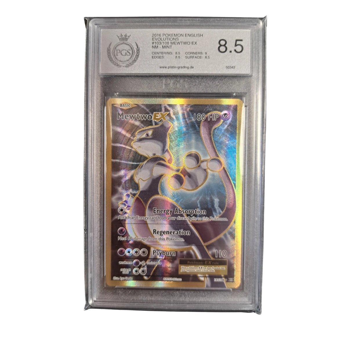 Pokémon - Mewtwo EX 103/108 Evolutions PGS 8.5 NM-MINT Inglés