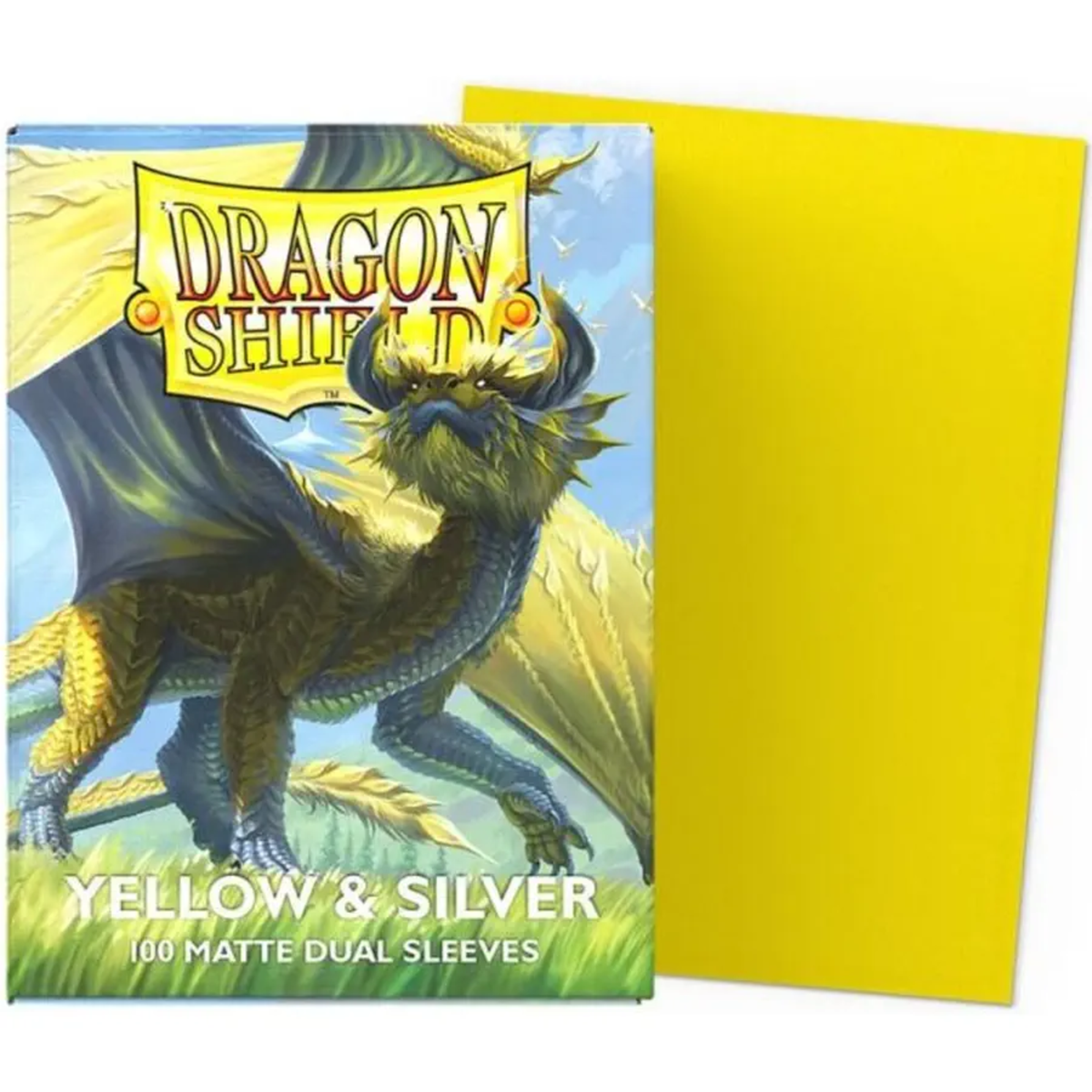Fundas Dragon Shield – Doble Mate Amarillo y Plata (100 unidades)