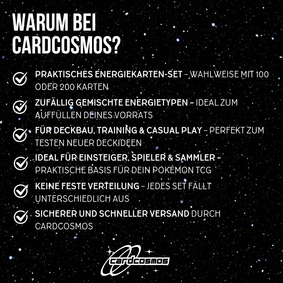 Pokémon Energy Card Set – 100 or 200 randomly mixed cards