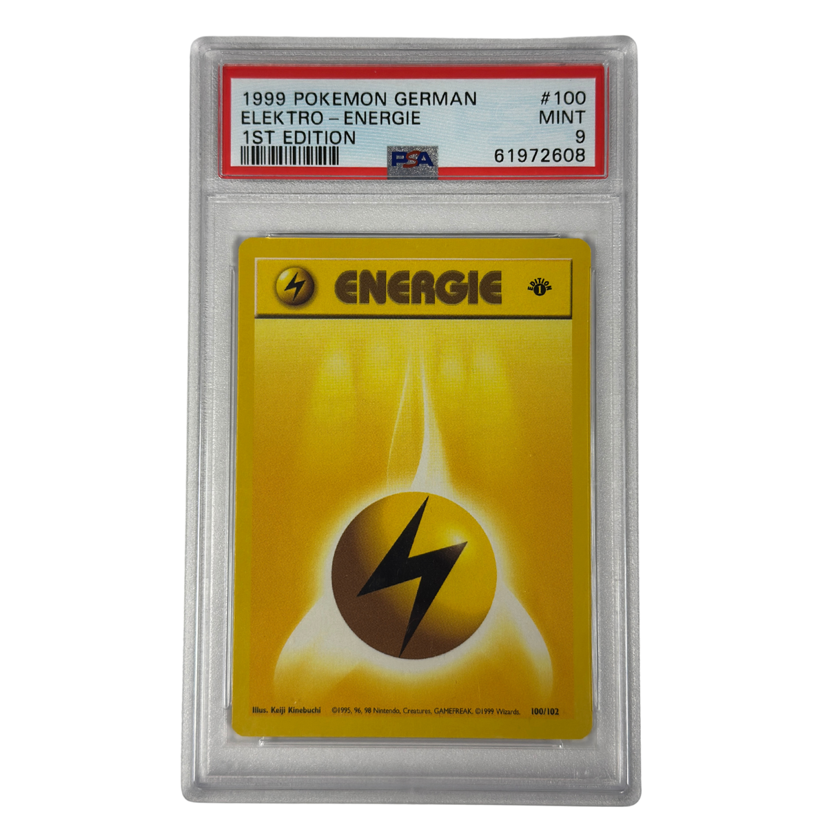 Pokémon - Elektro Energie 1st Edition #100/102 Base Set (1999) Alemán – PSA 9 Mint