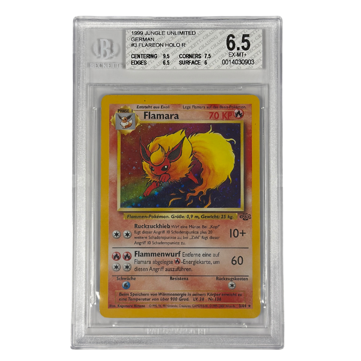 Pokémon - Flamara Holo #3/64 (Jungle Unlimited) – BGS 6.5 Excelente+
