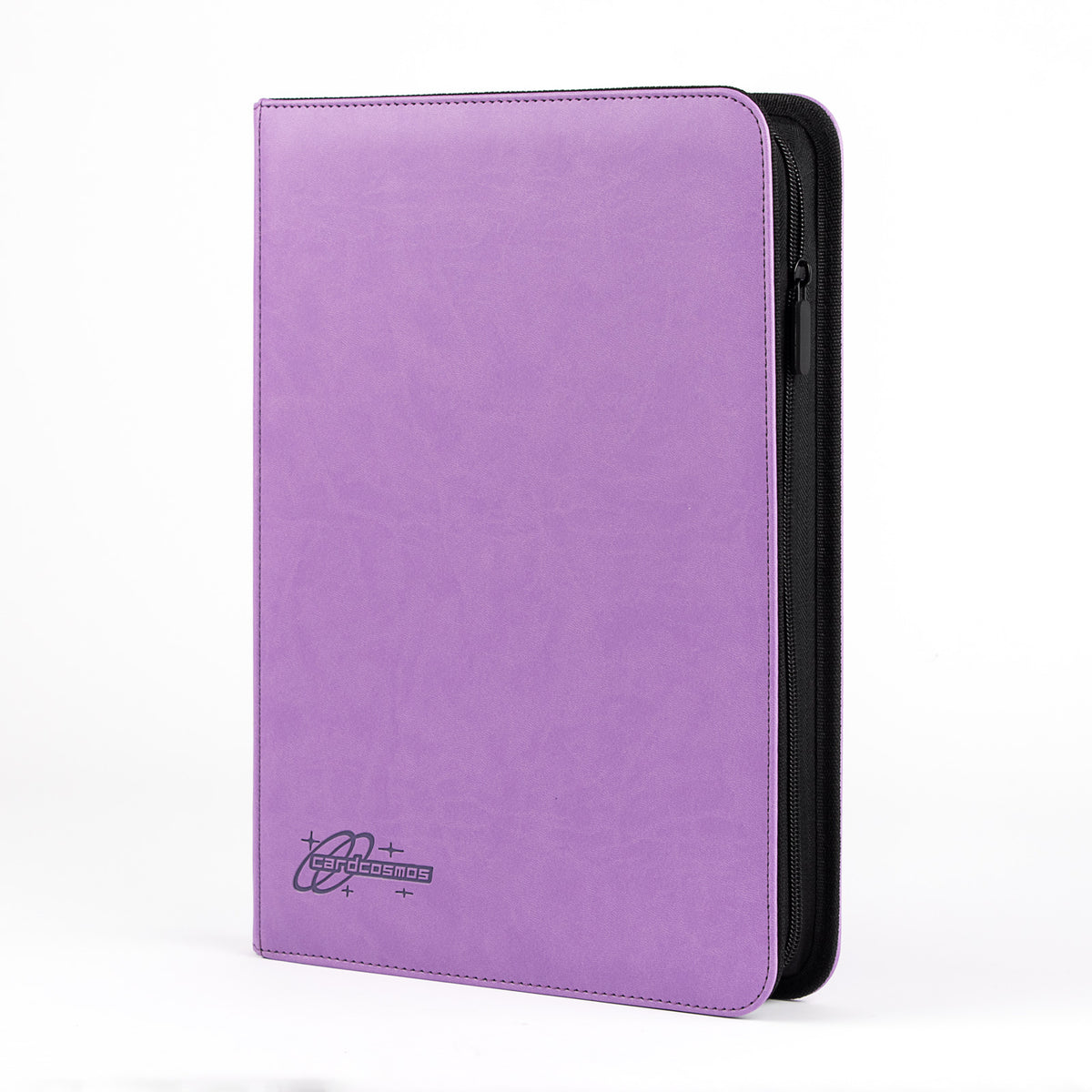 cardcosmos - Carpeta con cremallera 9 bolsillos premium de cuero - Lila