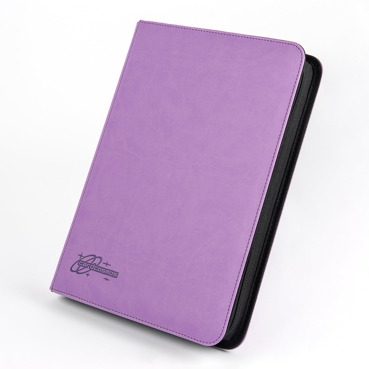 cardcosmos - Carpeta con cremallera 9 bolsillos premium de cuero - Lila