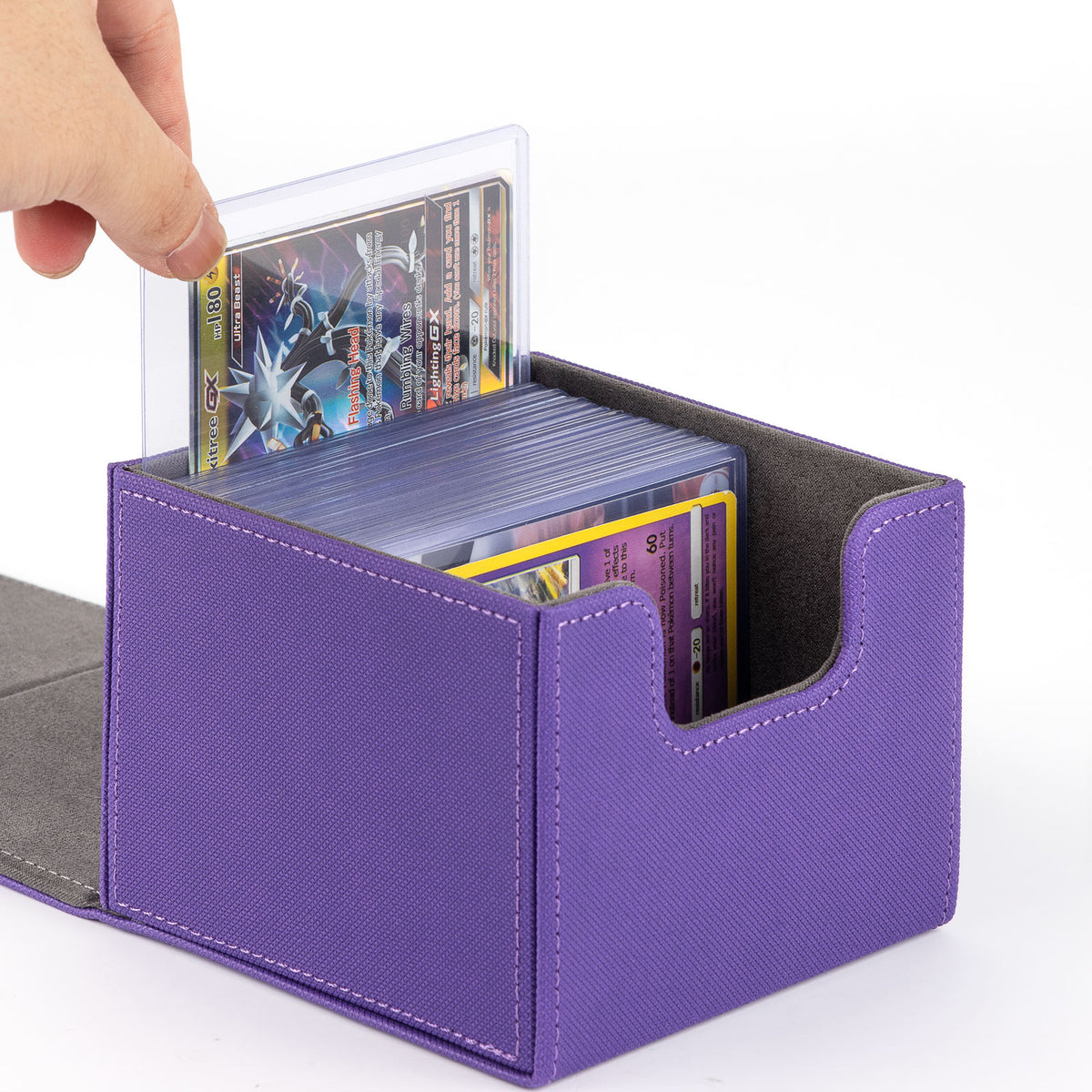 cardcosmos - Caja premium para mazo Toploader 60+ - Lila
