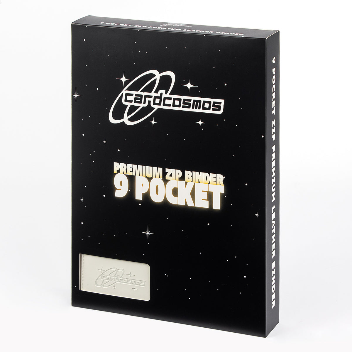 cardcosmos - Carpeta con cremallera 9 bolsillos premium de cuero - Blanco