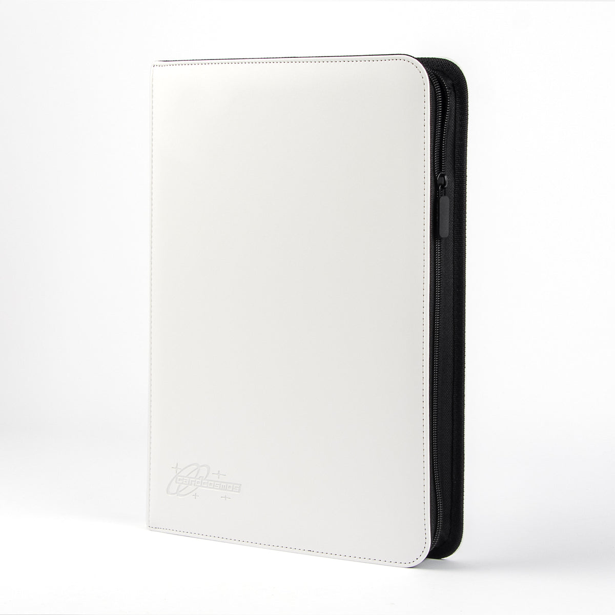 cardcosmos - Carpeta con cremallera 9 bolsillos premium de cuero - Blanco