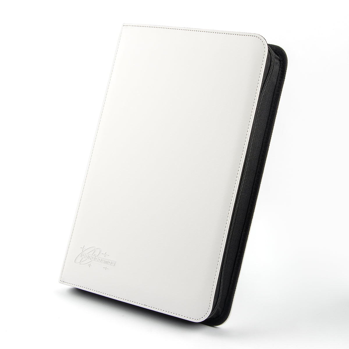 cardcosmos - Carpeta con cremallera 9 bolsillos premium de cuero - Blanco
