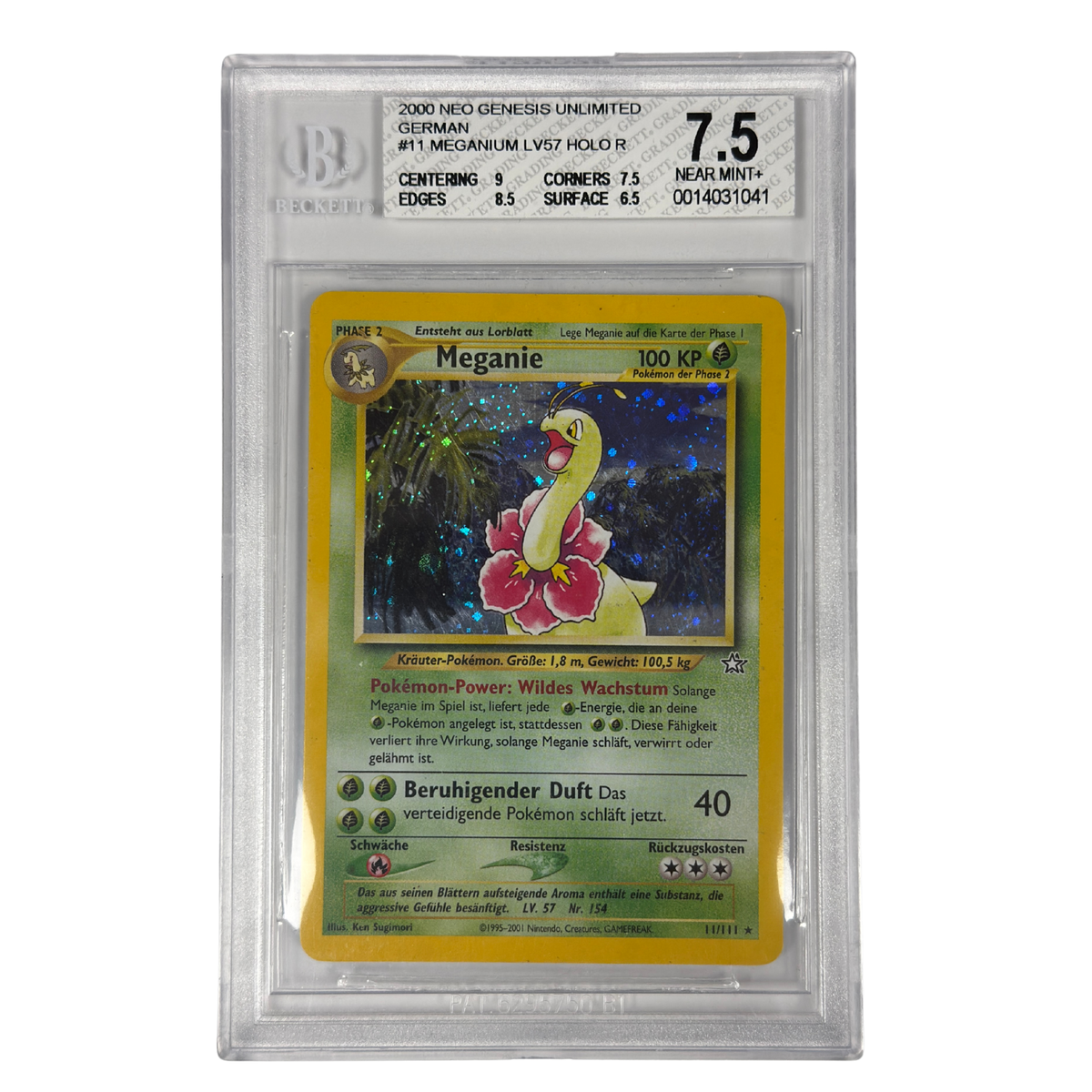 Pokémon - Meganie Holo #11/111 (Neo Genesis Unlimited) – BGS 7.5 Near mint+
