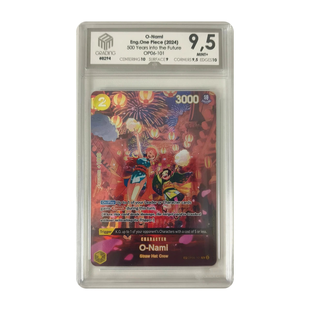 One Piece - O-Nami OP06-101 (500 Years into the Future) – Grading M3 9.5 Mint+