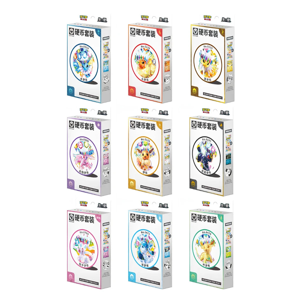 Pokémon - Terastal Gathering Set de monedas  Variantes de Eevee - Chino