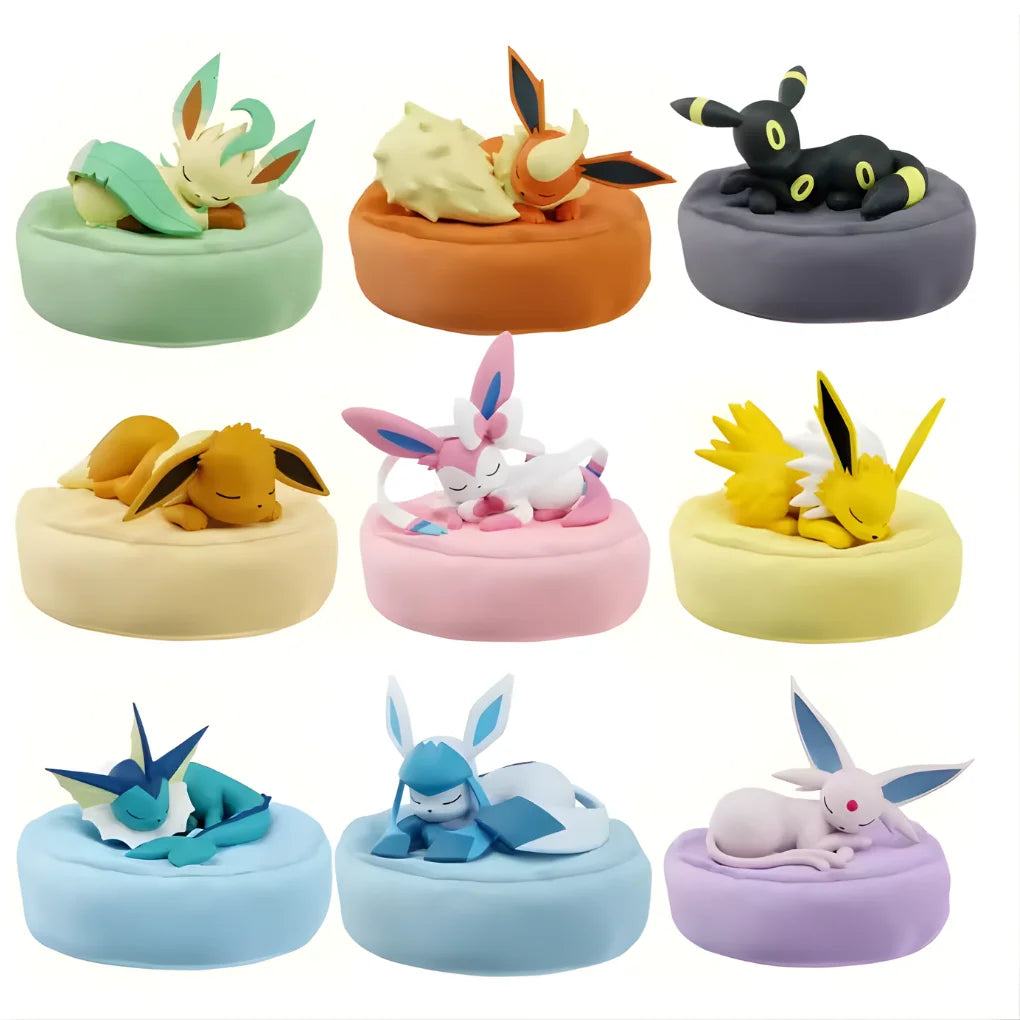 Pokémon Eeveelutions Sleeping Series Caja ciega – Figura coleccionable de Evoli y evoluciones