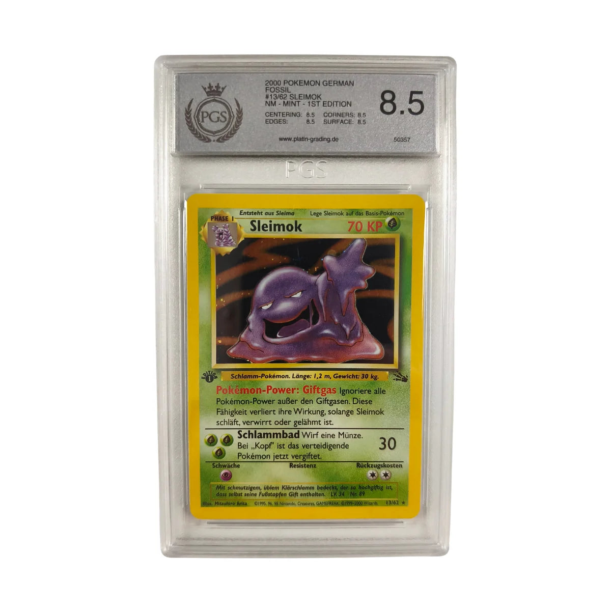 Pokémon - Sleimok Holo #13/62 1st Edition (Fossil) – PGS 8.5 Near mint