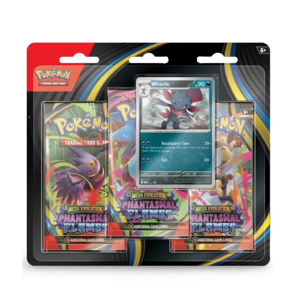 Pokémon - Blíster de 3 sobres Phantasmal Flames Weavile - Inglés