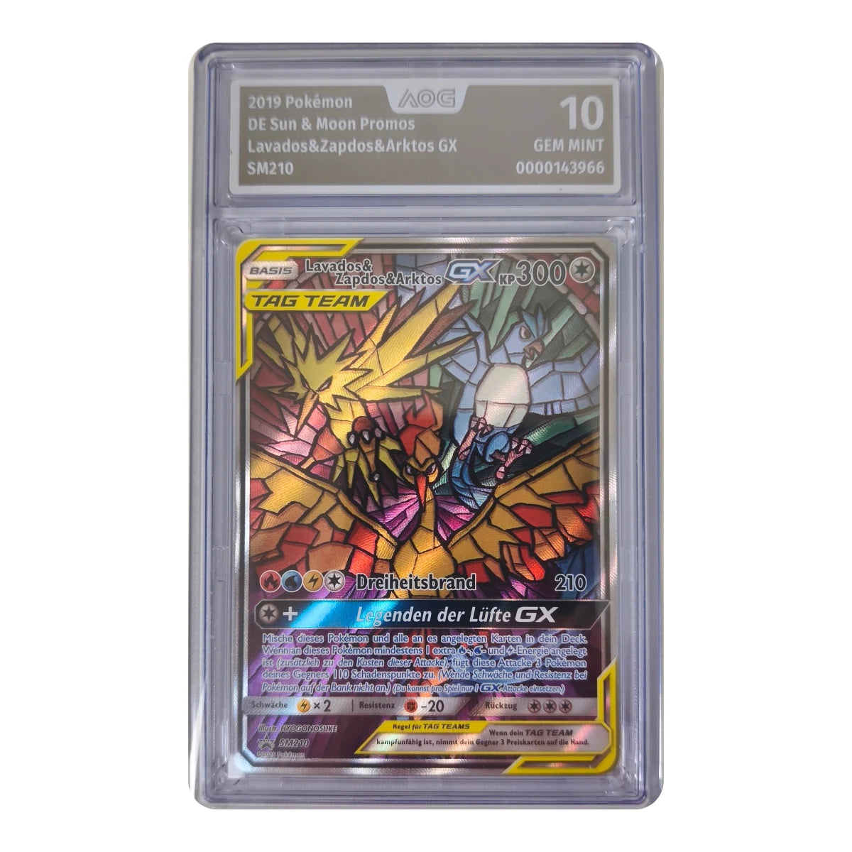 Pokémon - Moltres & Zapdos & Articuno GX Promo SM210 (Sun & Moon Promos) – AOG 10 Gem Mint
