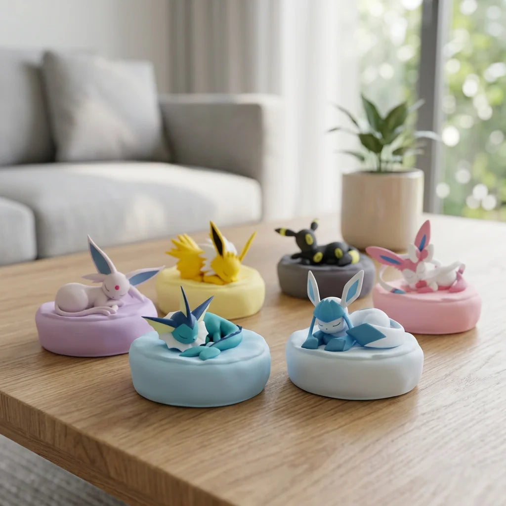 Pokémon Eeveelutions Sleeping Series Caja ciega – Figura coleccionable de Evoli y evoluciones