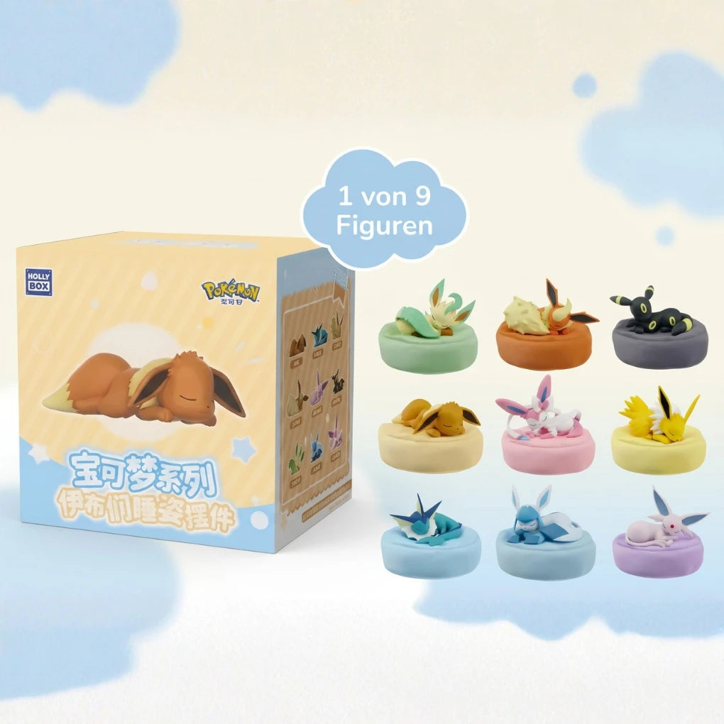 Pokémon Eeveelutions Sleeping Series Caja ciega – Figura coleccionable de Evoli y evoluciones
