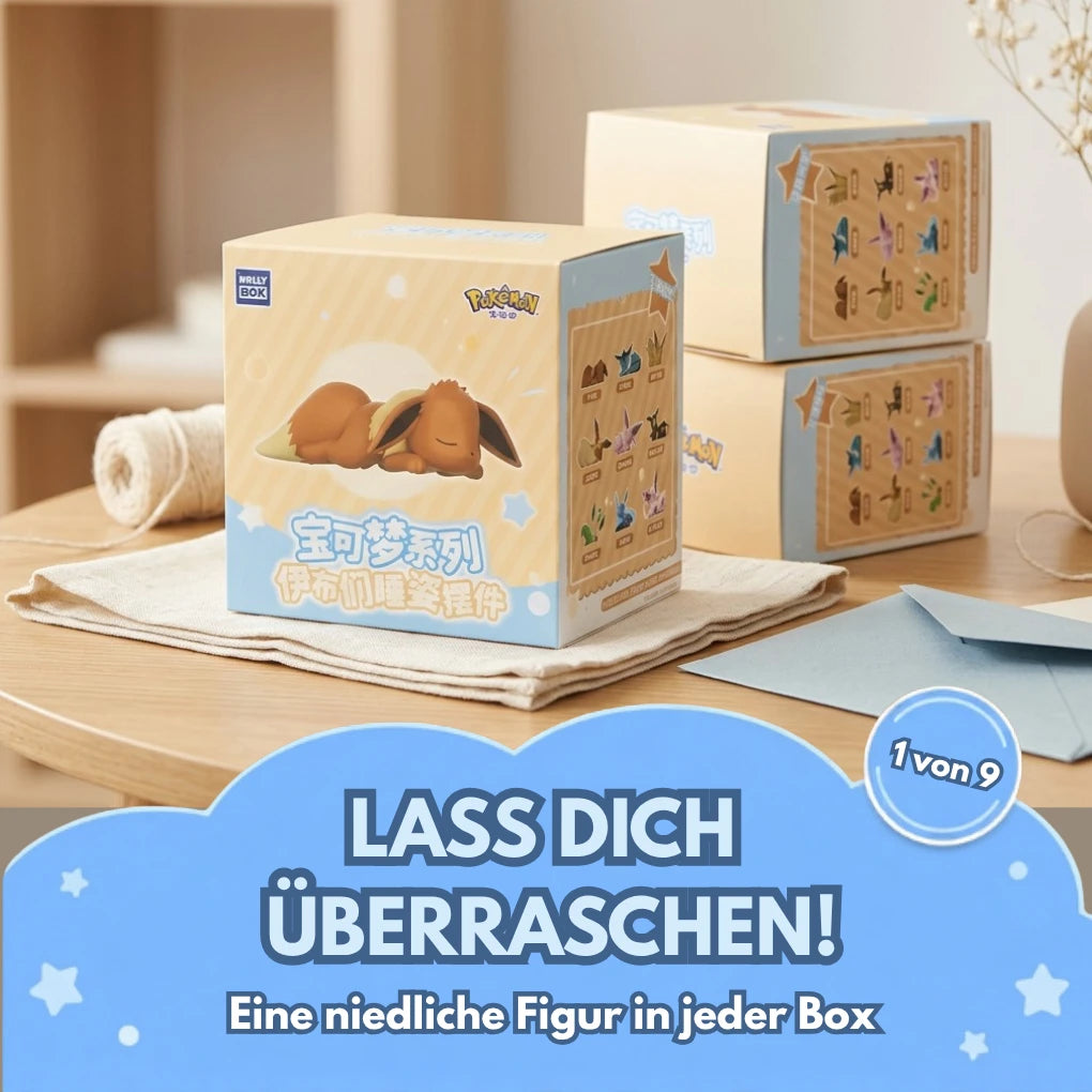 Pokémon Eeveelutions Sleeping Series Caja ciega – Figura coleccionable de Evoli y evoluciones