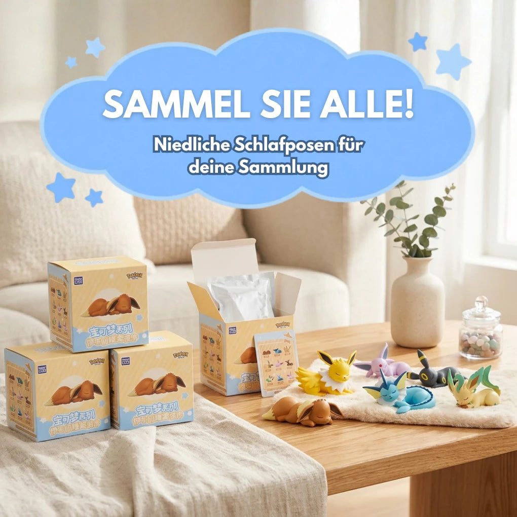 Pokémon Eeveelutions Sleeping Series Caja ciega – Figura coleccionable de Evoli y evoluciones