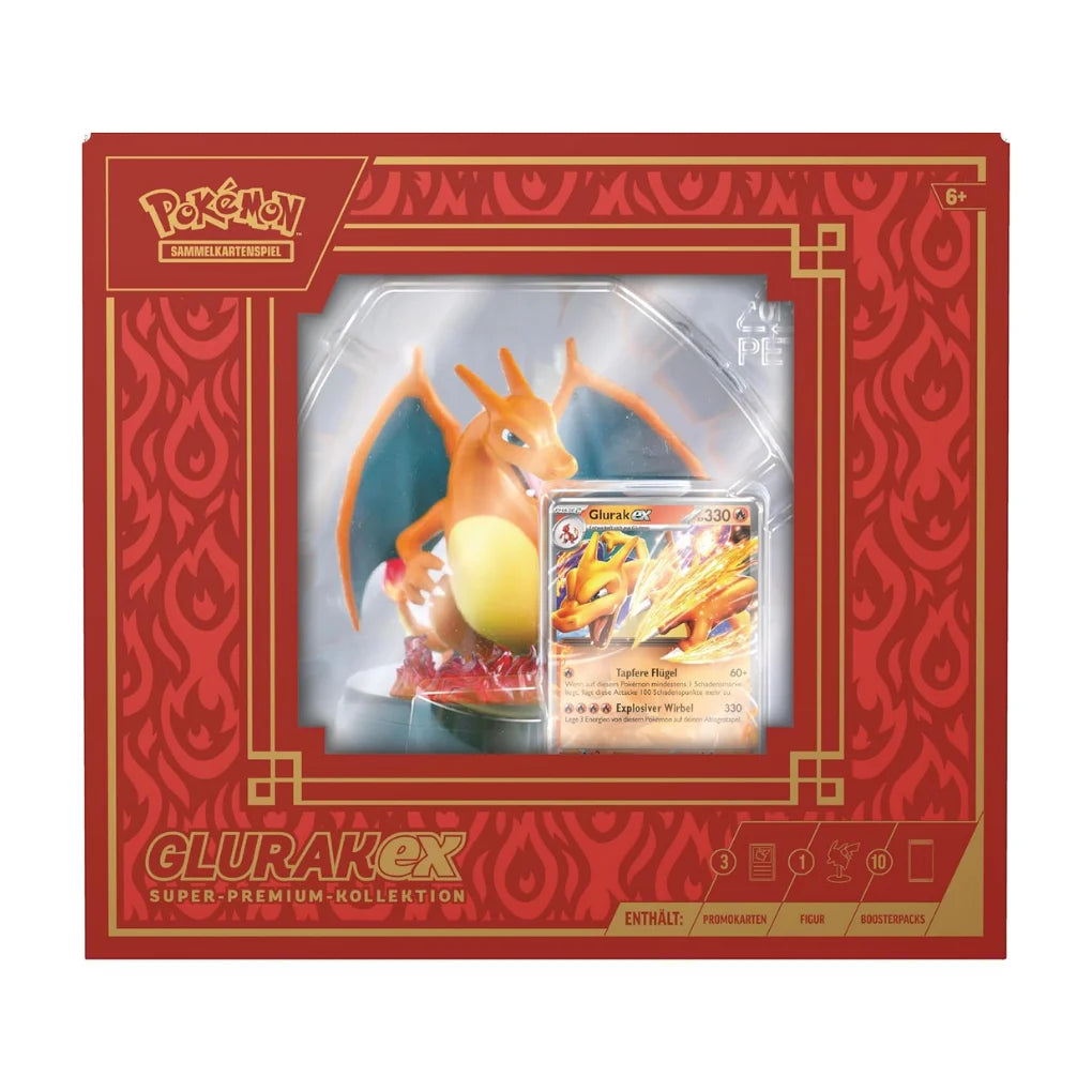 Pokémon - Glurak ex - Caja colección súper premium con figura - Alemán