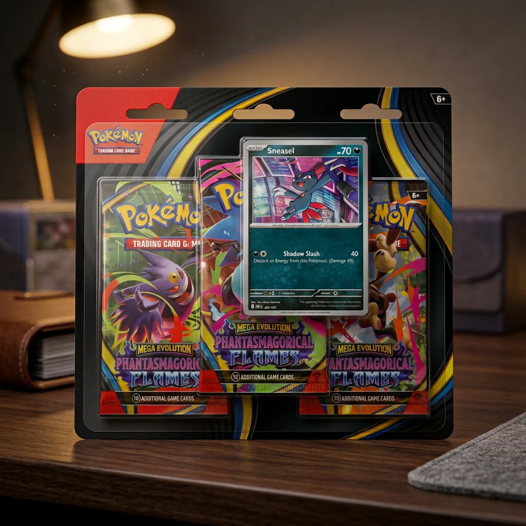 Pokémon - Blíster de 3 sobres Phantasmal Flames Sneasel Inglés