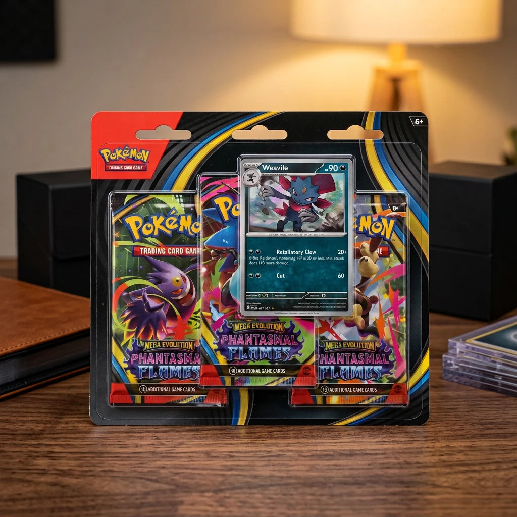 Pokémon - Blíster de 3 sobres Phantasmal Flames Weavile - Inglés