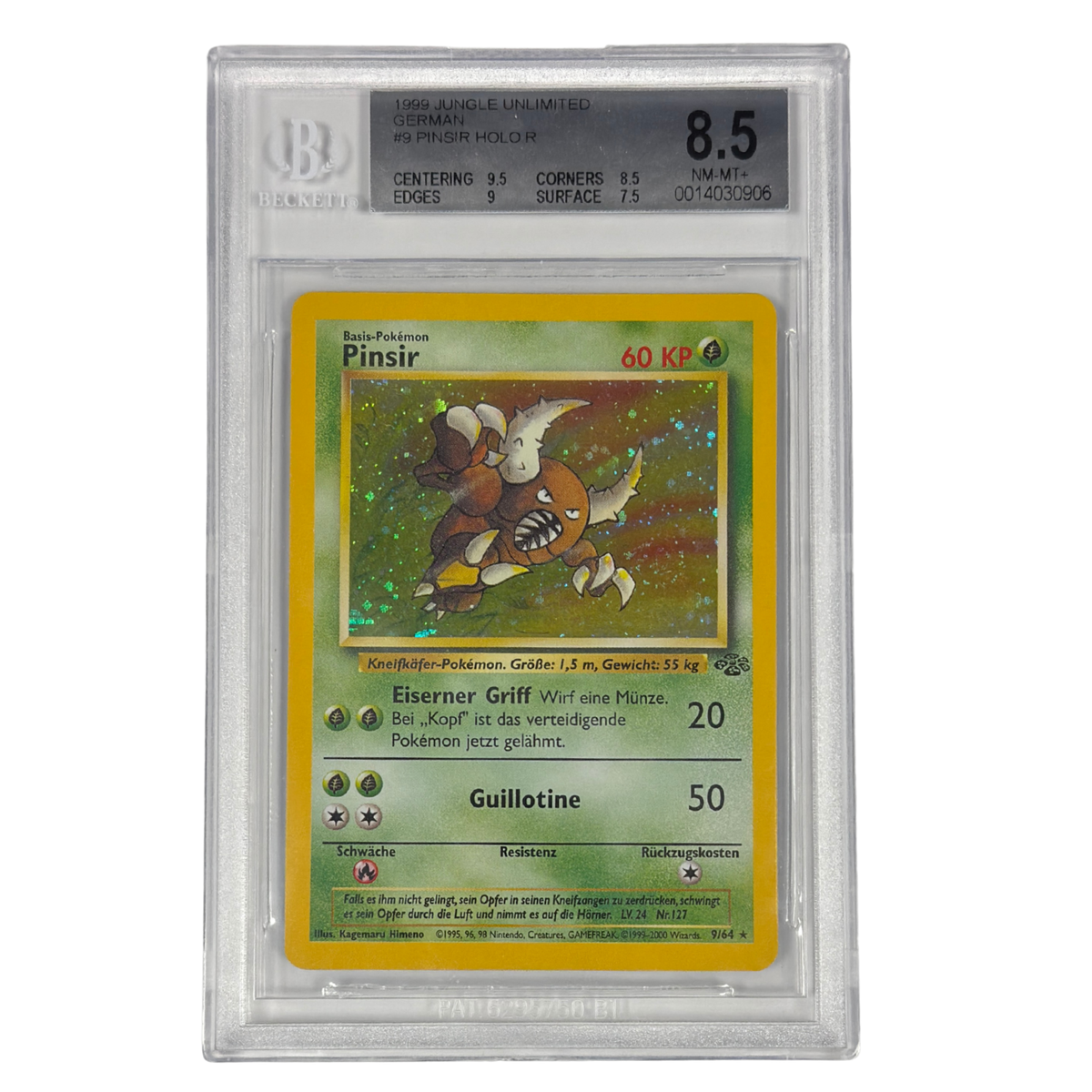 Pokémon - Pinsir Holo #9/64 (Jungle Unlimited) – BGS 8.5 Near mint-Mint+