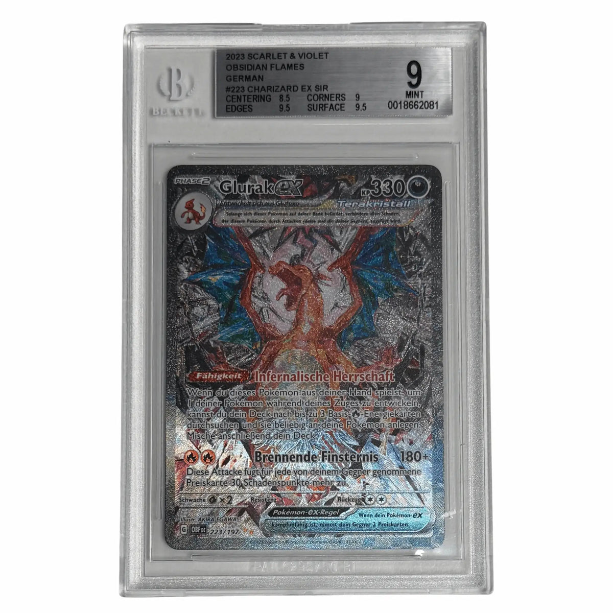 Pokémon - Charizard ex SIR #223 (Obsidian Flames) – BGS 9 Mint