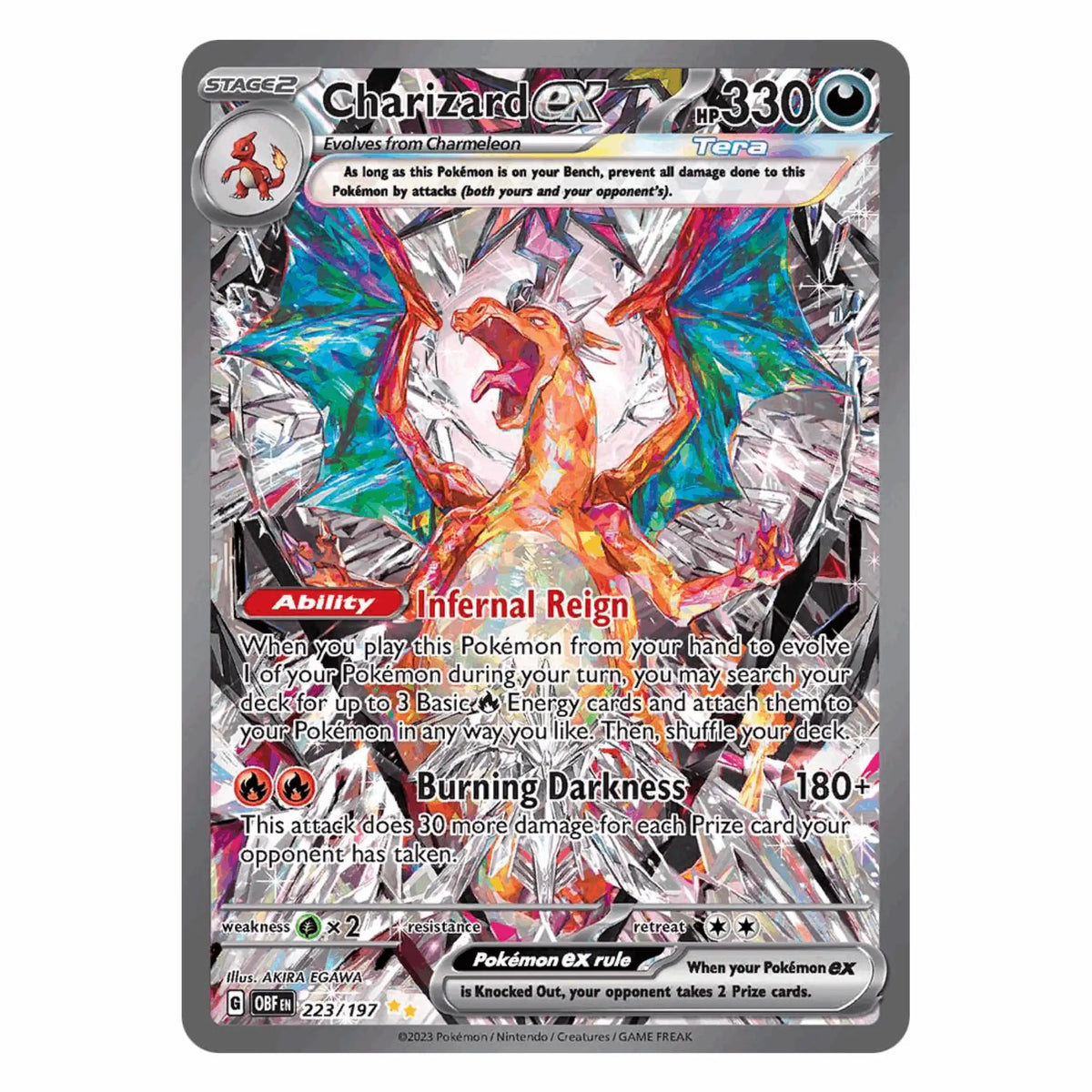 Pokémon - Charizard ex SIR #223 (Obsidian Flames) – BGS 9 Mint