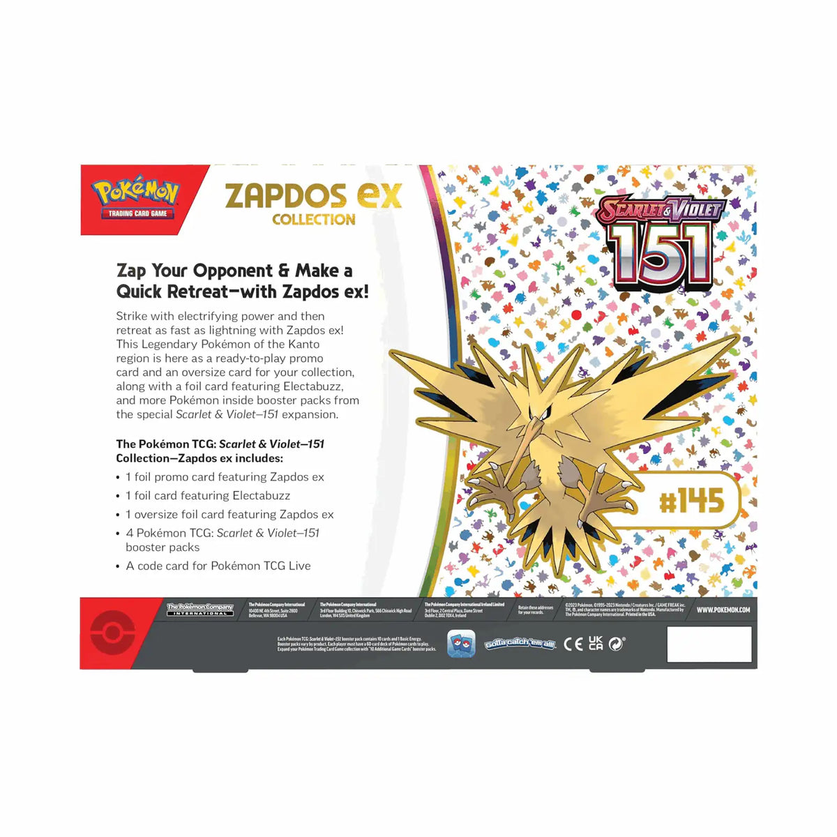 Pokémon  - Scarlet & Violet: 151 Zapdos ex Collection - EN