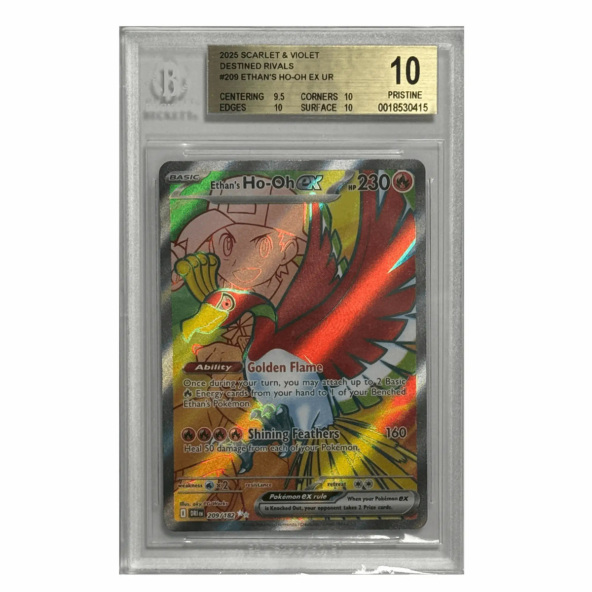 Pokémon – Ethan’s Ho-Oh ex UR #209 (Destined Rivals) – BGS 10 Pristine