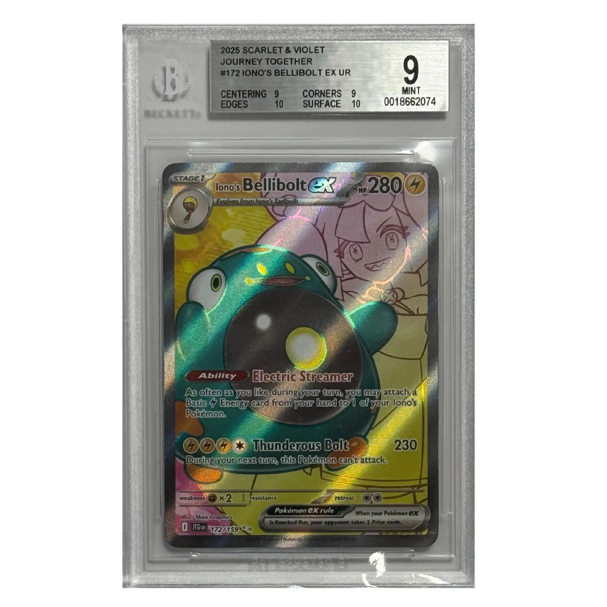 Pokémon – Ionos Bellibolt ex UR #172 (Journey Together) – BGS 9 MINT