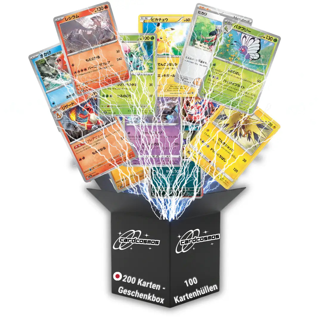 Pokémon Karten Set Japanisch – 200 Karten inkl. 25 Holo + 100 Kartenhüllen