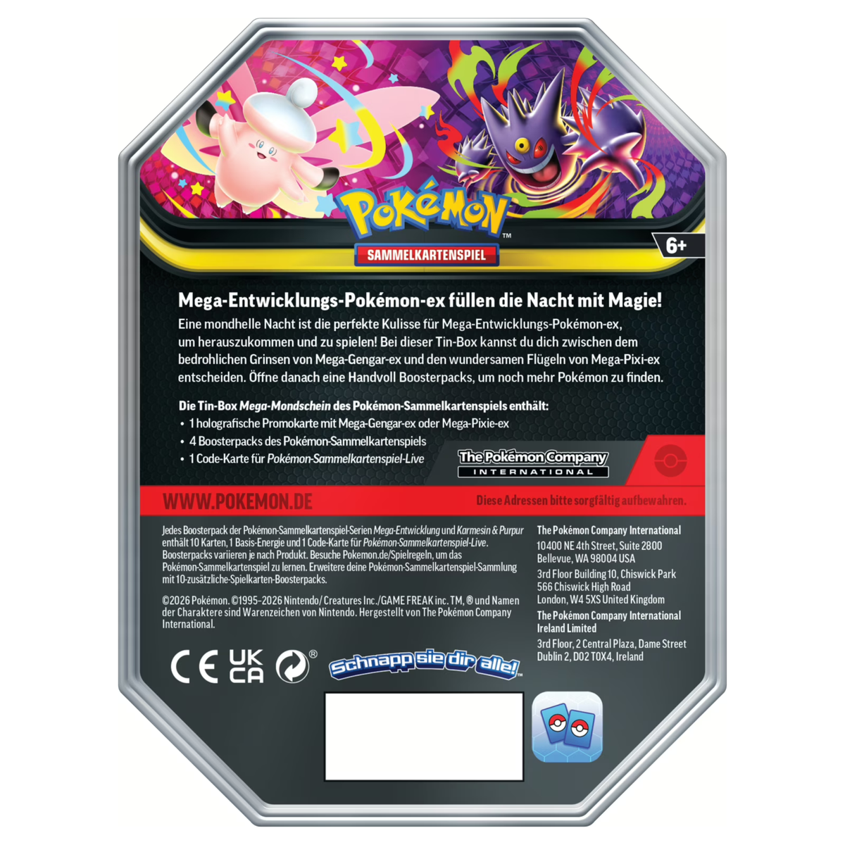 Pokémon - Mega-Entwicklung Lata metálica #128 Mega-Gengar - Alemán