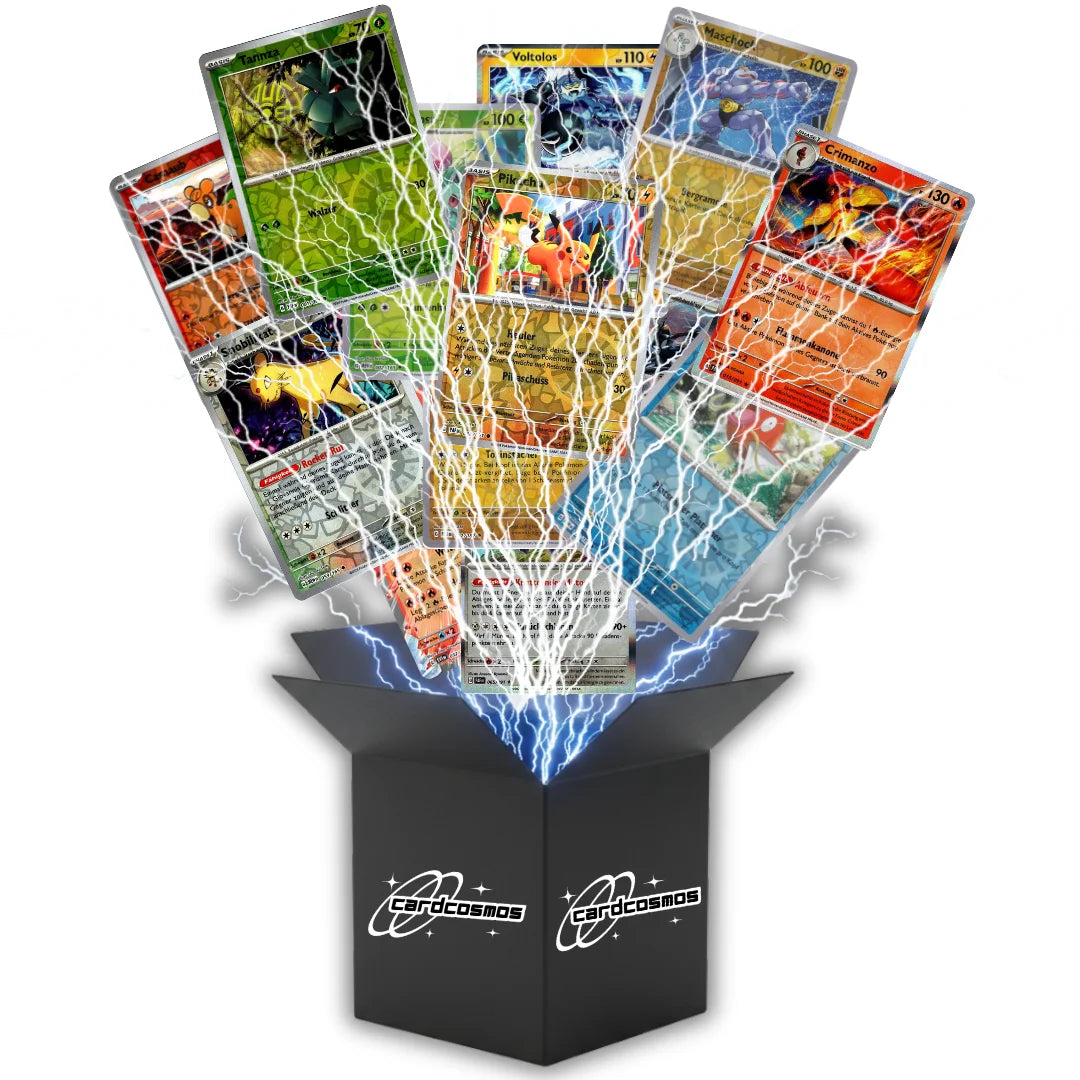 Pokémon Holo Card Set German – 100 Holo & Reverse Holo Cards + 100 Card Sleeves