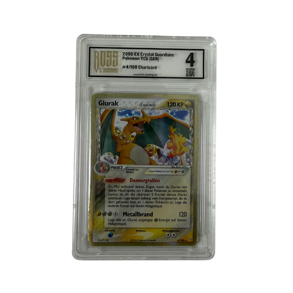 Pokémon - Charizard #4/100 (EX Crystal Guardians) – Boss C. Grading 4