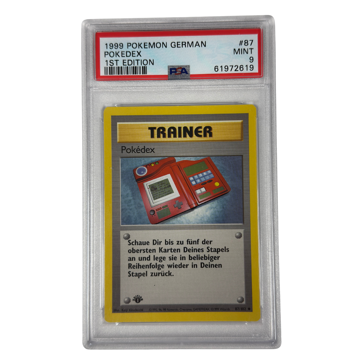 Pokémon - Pokédex 1st Edition #87/102 Base Set (1999) Alemán – PSA 9 Mint