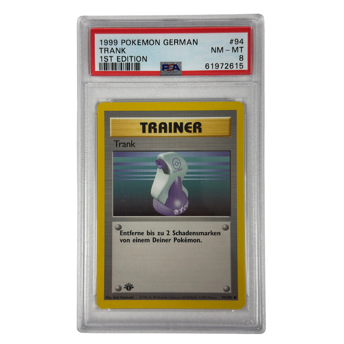 Pokémon - Potion 1st Edition #94/102 Base Set (1999) German – PSA 8 NM-MT
