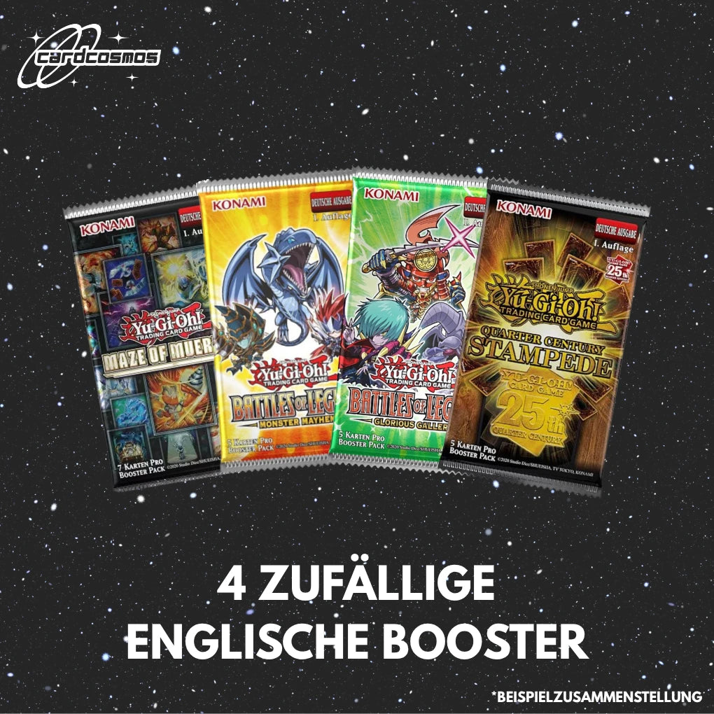 Yu-Gi-Oh! Mystery Booster Set Alemán – 4 sobres aleatorios diferentes