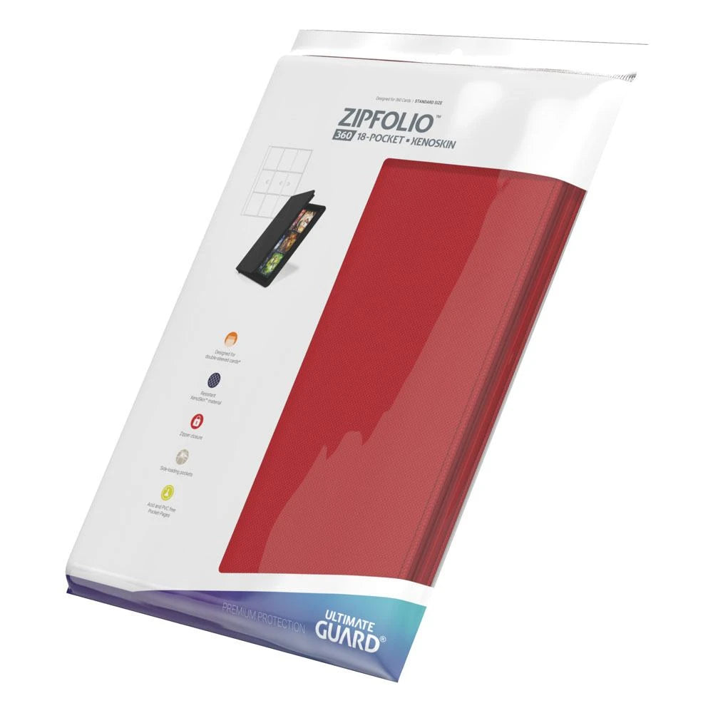 Ultimate Guard Zipfolio 360 18-Pocket Xenoskin Rojo